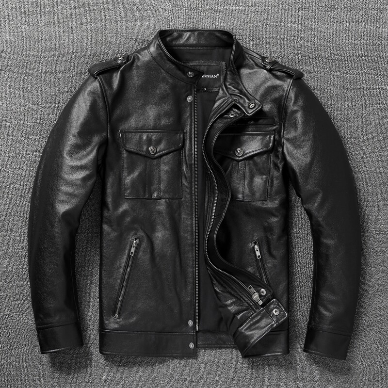 Riding Jacket Leather - Hakiki Deri Erkek Ceketleri İnce Yumuşak
