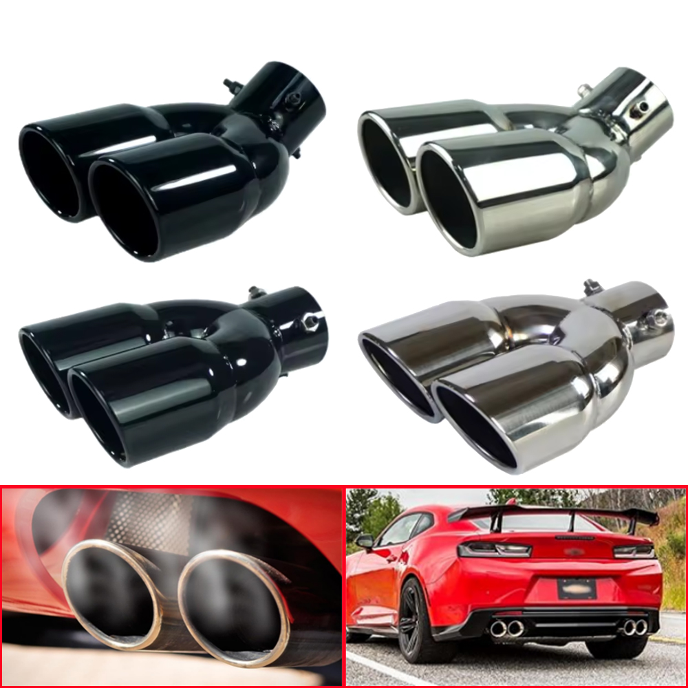 Exhaust Wrap Titanium - Evrensel 63mm Araba Giriş Çift Namlu