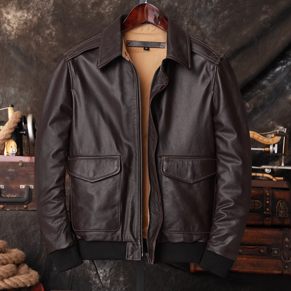 Riding Jacket Leather - Bomber A2 Pilot Hakiki Deri Ceket
