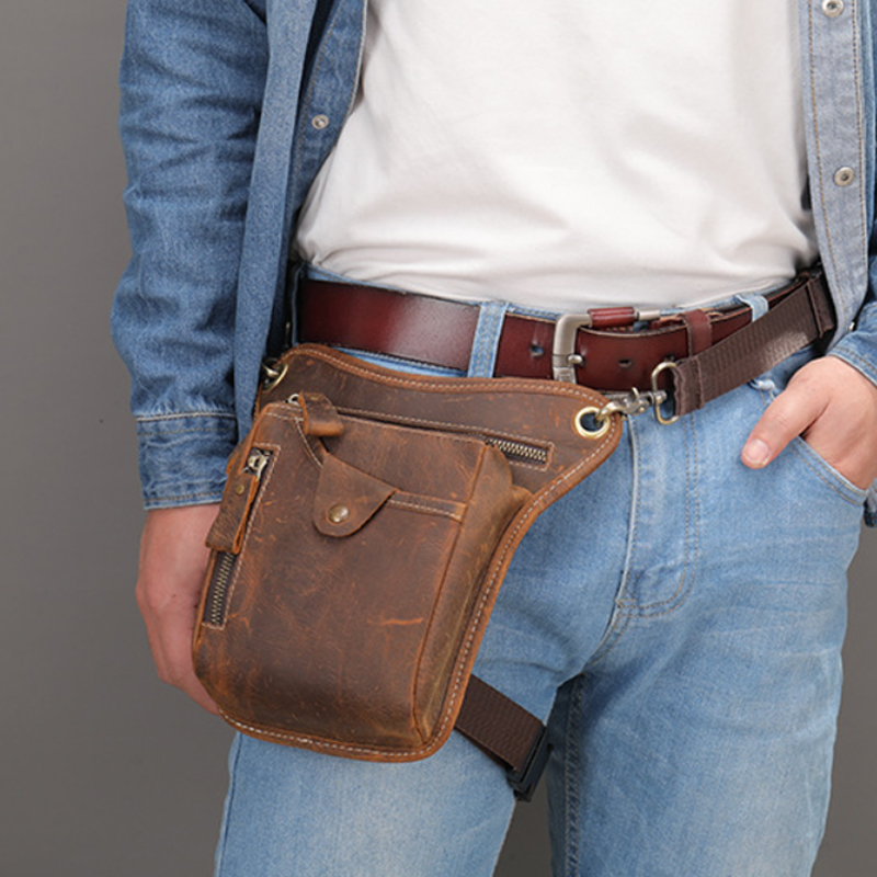 Motorcycle Gear Bag - Vintage erkekler bel fanny paketi bırak