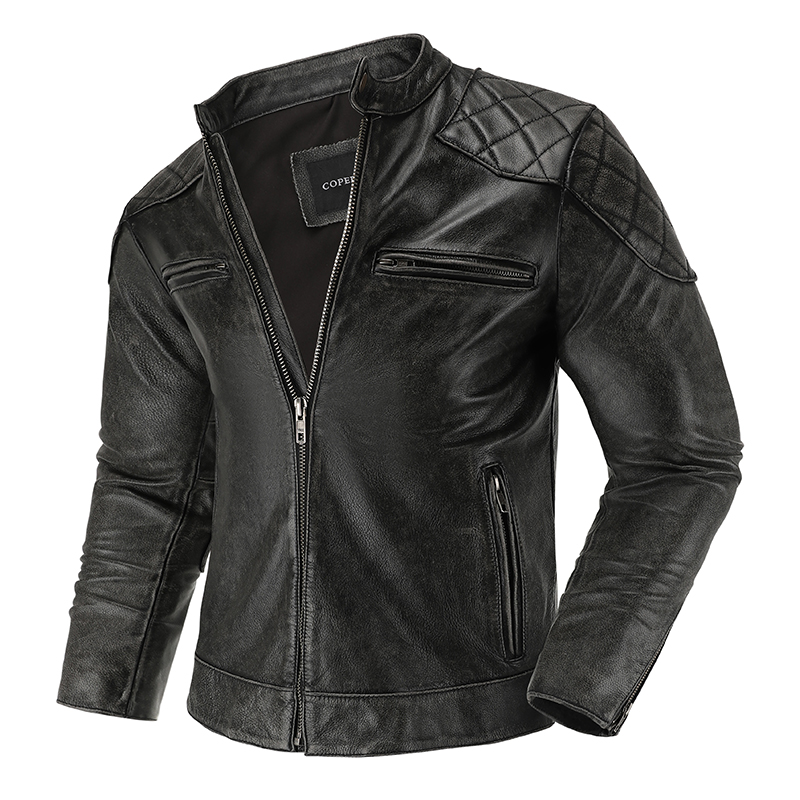 Riding Jacket Leather - Retro deri ceket motosiklet sürme takım