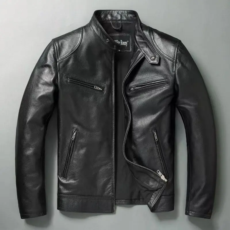 Riding Jacket Leather - Hakiki deri ceket erkekler 100% dana
