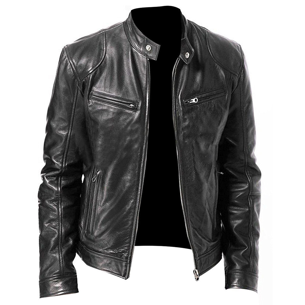 Riding Jacket Leather - PU deri motosiklet ceketi erkek Chaqueta