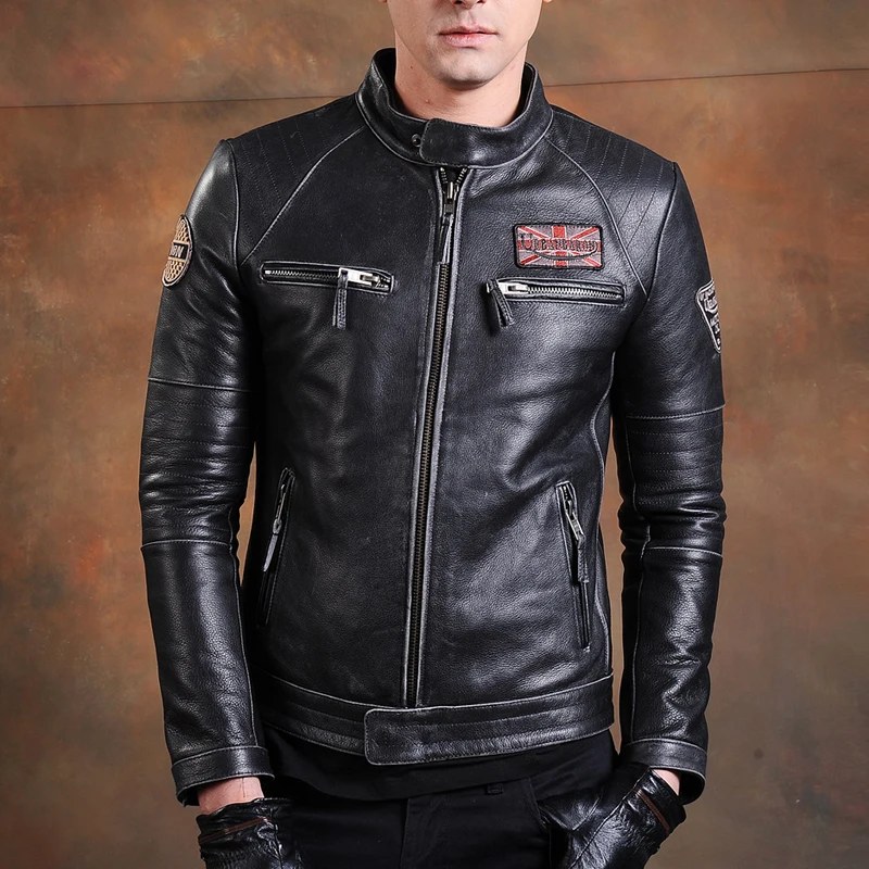 Moda Biker ceketler Vintage er - Riding Jacket Leather incelemesi ve fiyatı